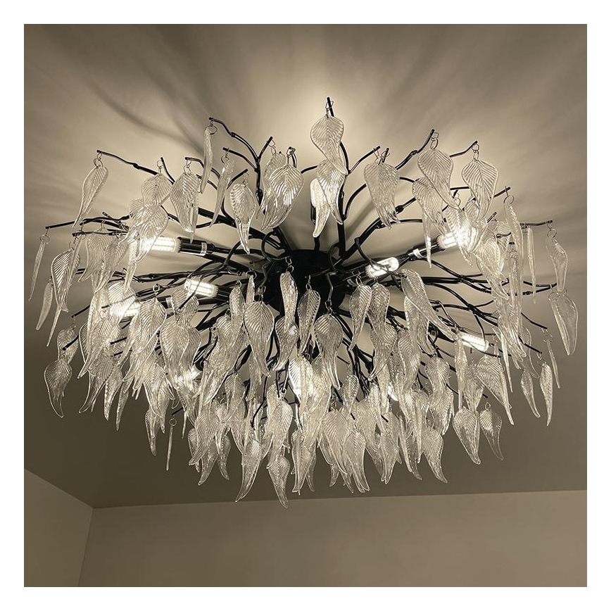 Kristalni nadgradni luster 12xG9/40W/230V crno