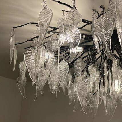 Kristalni nadgradni luster 12xG9/40W/230V crno