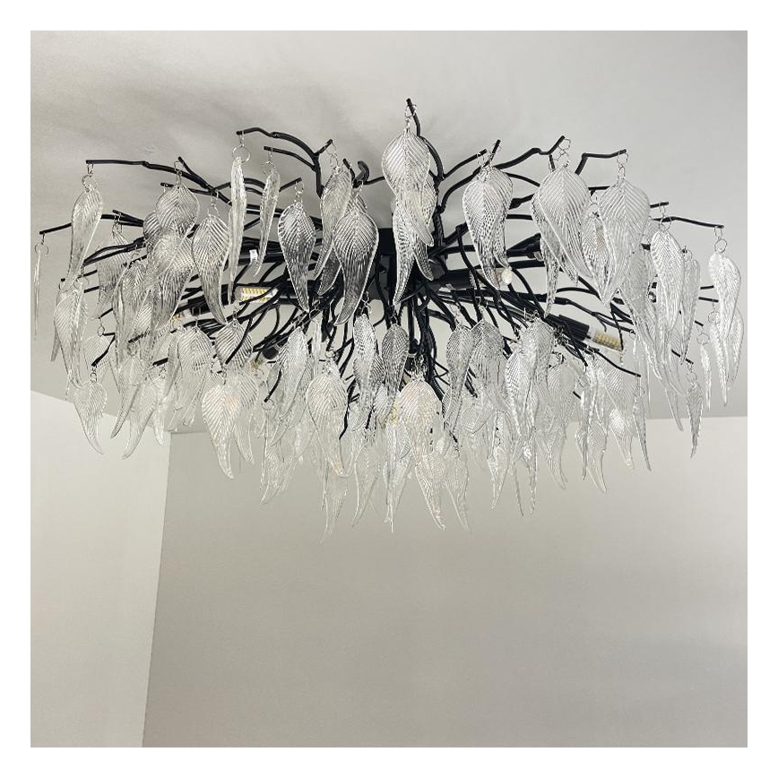 Kristalni nadgradni luster 12xG9/40W/230V crno