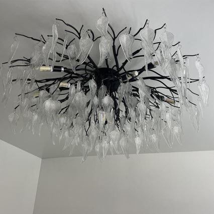 Kristalni nadgradni luster 12xG9/40W/230V crno