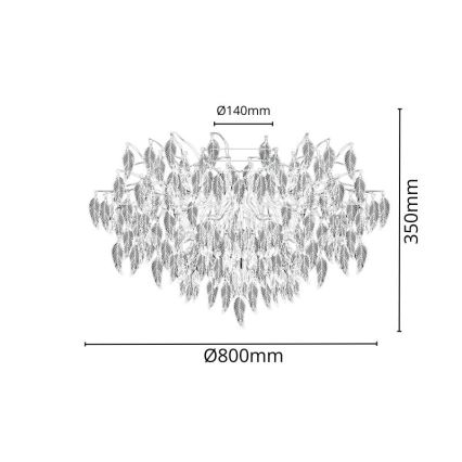 Kristalni nadgradni luster 12xG9/40W/230V crno
