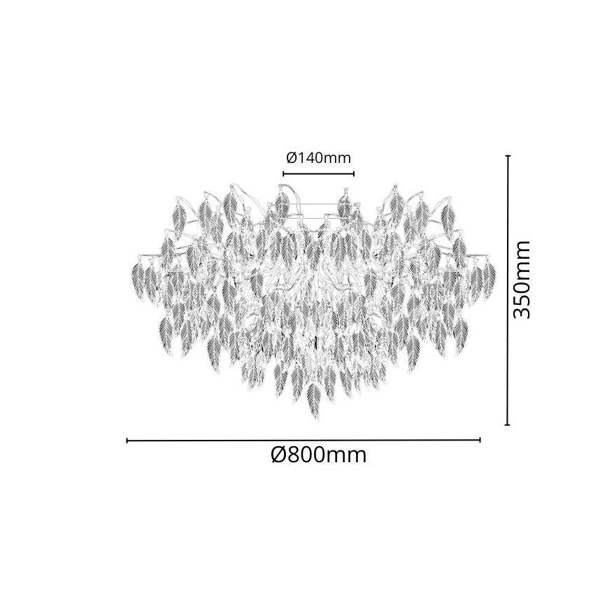 Kristalni nadgradni luster 12xG9/40W/230V crno