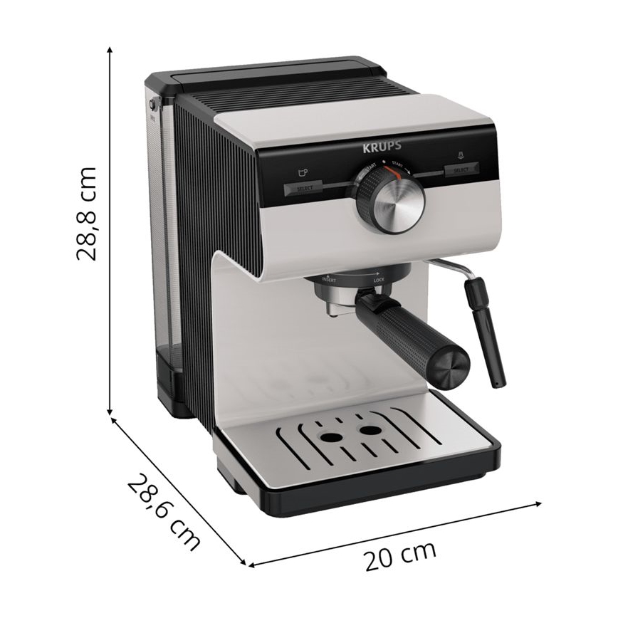 Krups - Aparat za kafu sa polugom za dve šolje AUTHENTIC 1450W/230V sivo
