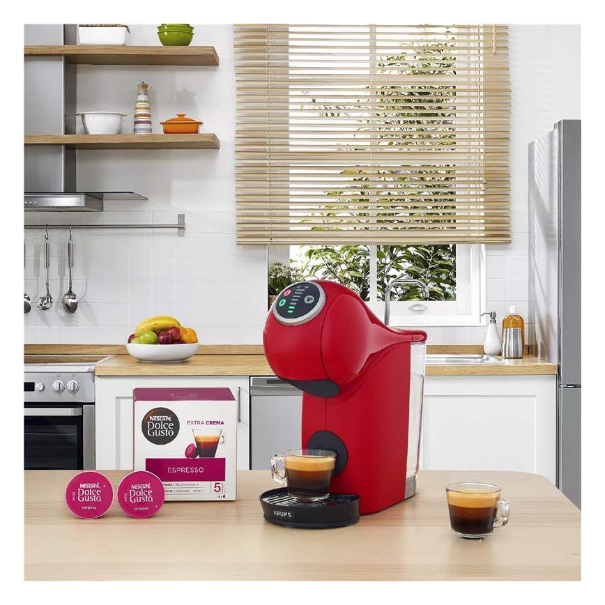 Krups - Aparat za kafu u kapsulama NESCAFÉ DOLCE GUSTO GENIO S PLUS 1500W crveno