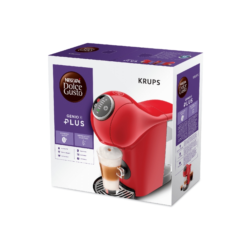 Krups - Aparat za kafu u kapsulama NESCAFÉ DOLCE GUSTO GENIO S PLUS 1500W crveno