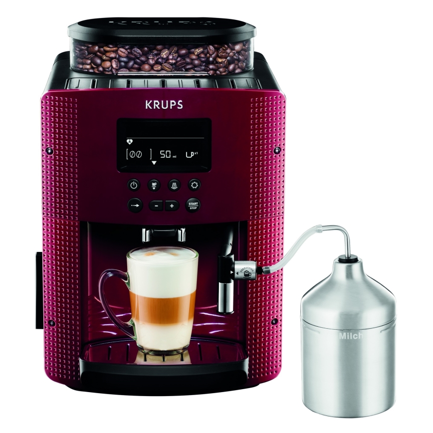 Krups - Automatski aparat za kafu sa rezervoarom za mleko ESSENTIAL 1450W/230V, crveni