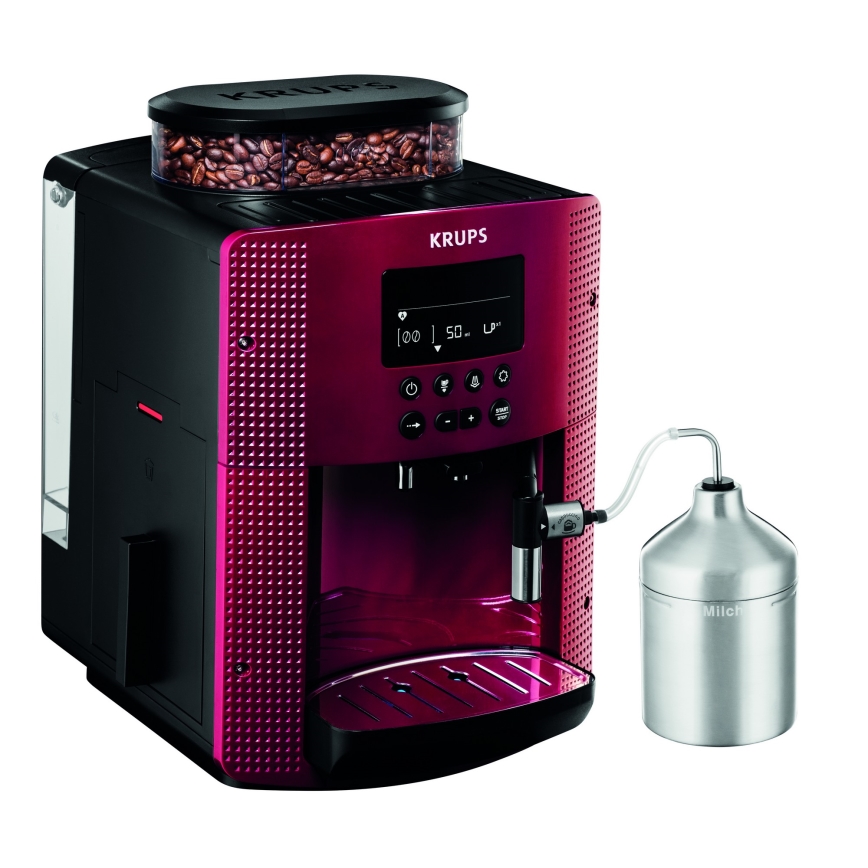 Krups - Automatski aparat za kafu sa rezervoarom za mleko ESSENTIAL 1450W/230V, crveni