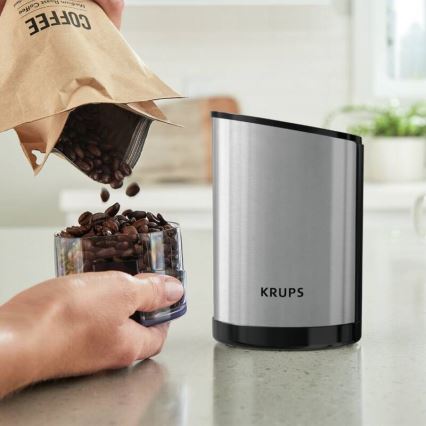 Krups - Električni mlin za kafu 85g FAST-TOUCH 200W/230V mat krom