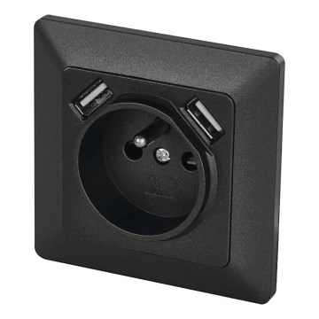 Kućna utičnica sa USB 250V/16A antracit