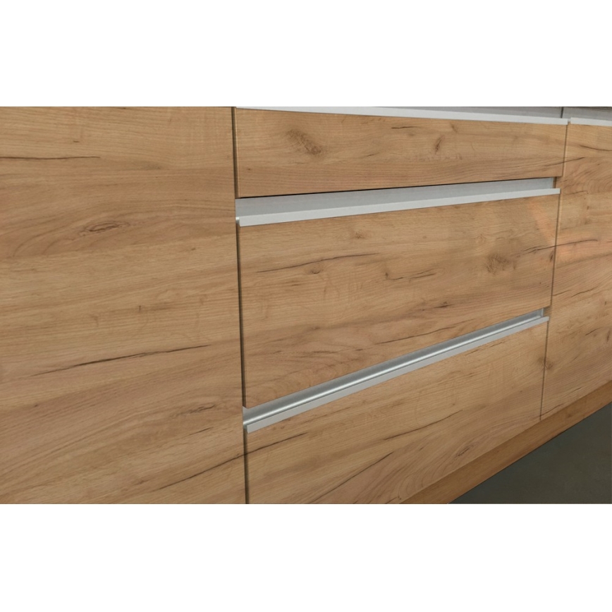 Kuhinjska garnitura MARINA 180 cm, hrast craft/sjajna bela