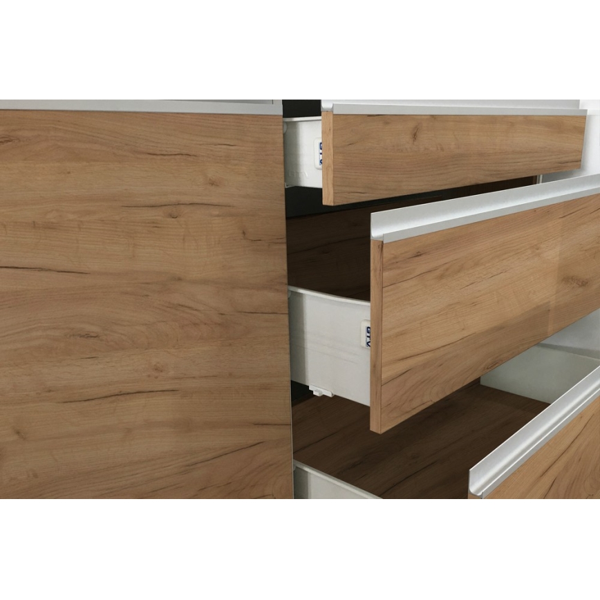 Kuhinjska garnitura MARINA 180 cm, hrast craft/sjajna bela