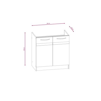Kuhinjski blok VALERIA 180 cm braon/hrast sonoma