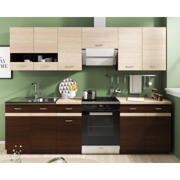 Kuhinjski blok VALERIA 240 cm hrast sonoma/braon