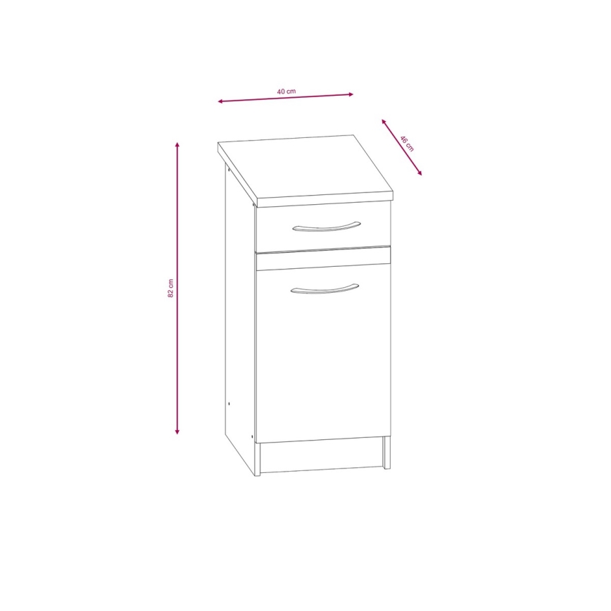 Kuhinjski blok VALERIA 240 cm hrast sonoma/braon