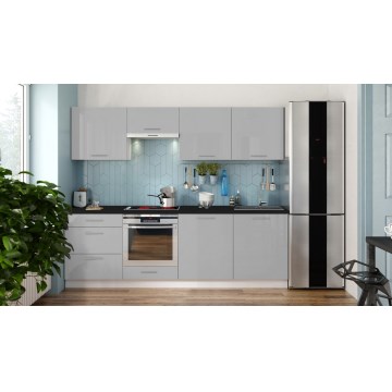 Kuhinjski set CELESTE 240 cm, sjajno siva