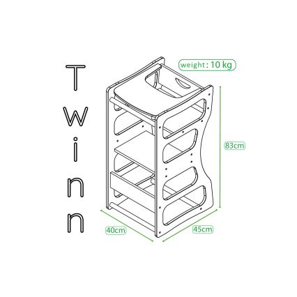 Kula za učenje TWINN 83x45 cm braon