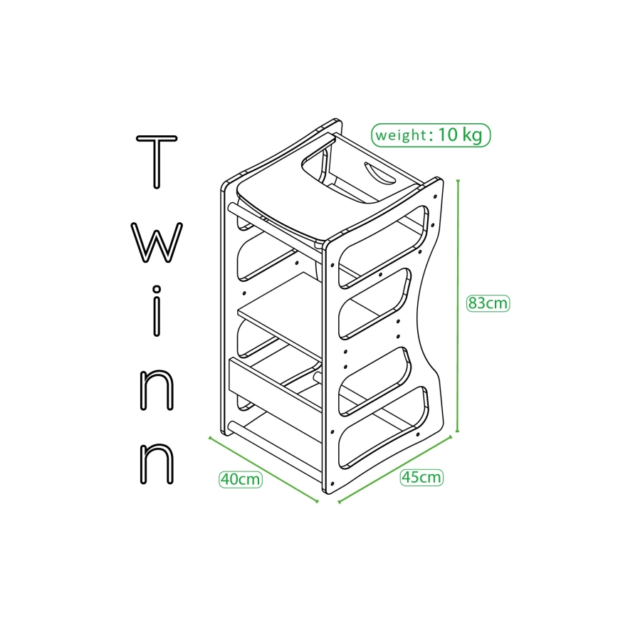 Kula za učenje TWINN 83x45 cm braon