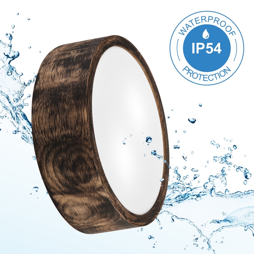Kup. zidna svetiljka OAK SMOKY 2xE27/15W/230V IP54 ø 27,5 cm hrast/braon