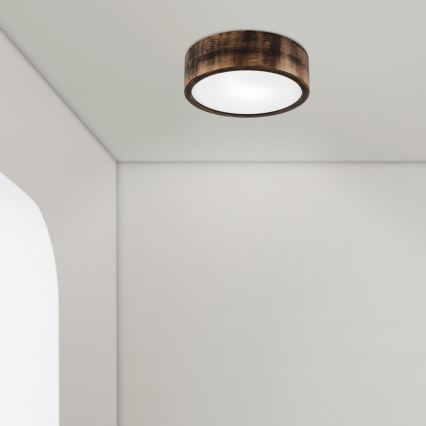 Kup. zidna svetiljka OAK SMOKY 2xE27/15W/230V IP54 ø 27,5 cm hrast/braon