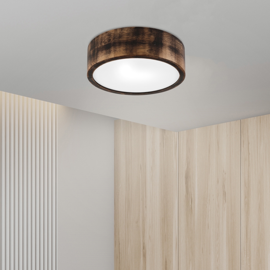 Kup. zidna svetiljka OAK SMOKY 2xE27/15W/230V IP54 ø 27,5 cm hrast/braon