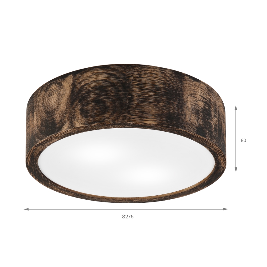 Kup. zidna svetiljka OAK SMOKY 2xE27/15W/230V IP54 ø 27,5 cm hrast/braon