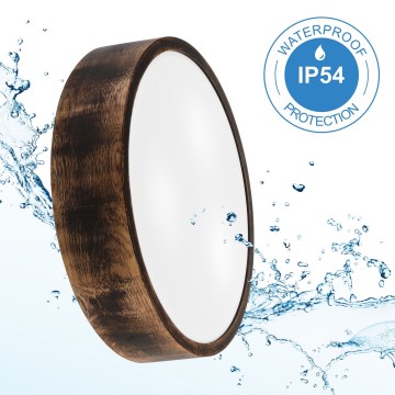 Kup. zidna svetiljka OAK SMOKY 3xE27/15W/230V IP54 ø 37,5 cm hrast/braon