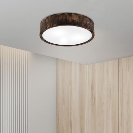 Kup. zidna svetiljka OAK SMOKY 3xE27/15W/230V IP54 ø 37,5 cm hrast/braon