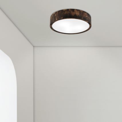 Kup. zidna svetiljka OAK SMOKY 3xE27/15W/230V IP54 ø 37,5 cm hrast/braon