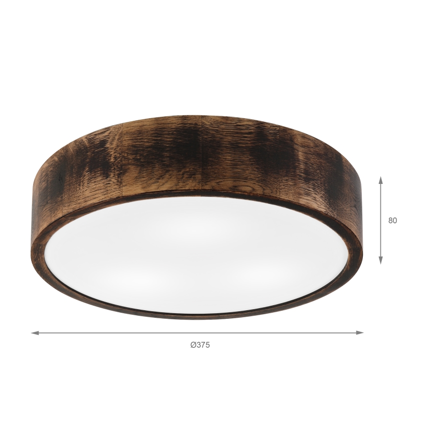 Kup. zidna svetiljka OAK SMOKY 3xE27/15W/230V IP54 ø 37,5 cm hrast/braon