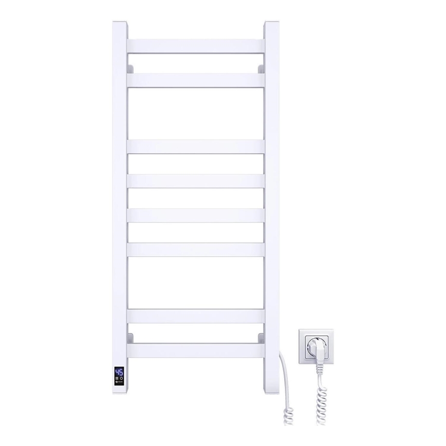 Kupaonski merdevinski radijator AVANGARD sa termostatom, 251 W/230 V, visina 80,6 cm, IP44, beli, desni, uglast