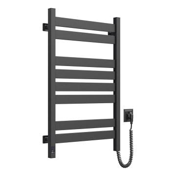 Kupaonski peškirni radijator sa termostatom LARGO 432W/230V 80,6 cm IP44 crni desni četvrtast