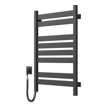 Kupaonski radijator u obliku ljestava sa termostatom LARGO 432W/230V 80,6 cm IP44 crni levi kvadratni