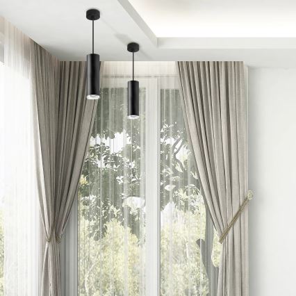 Kupatilo luster na sajli TURYN 1xGU10/10W/230V IP44 crni