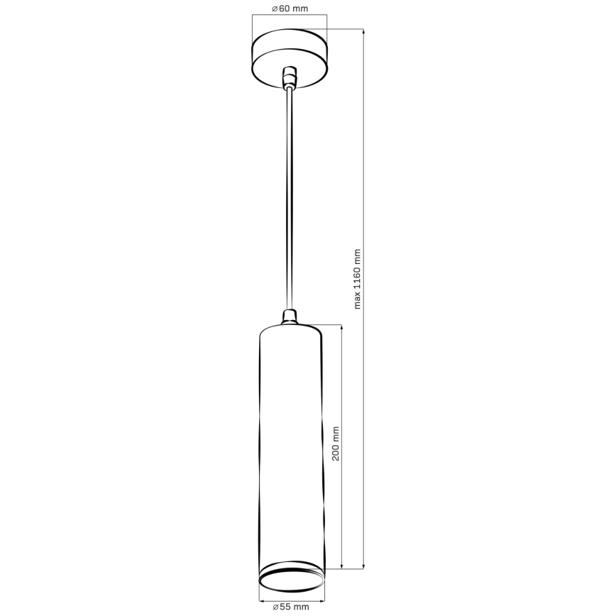 Kupatilo luster na sajli TURYN 1xGU10/10W/230V IP44 crni