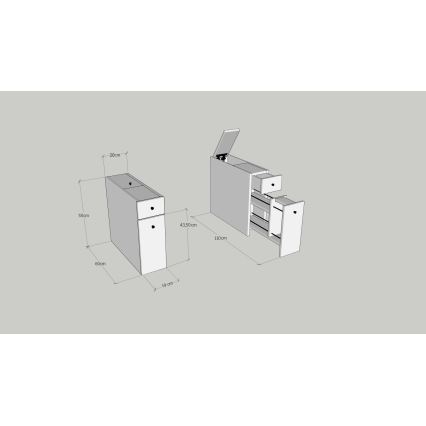 Kupatilski ormarić MELODY, dekor bežeg mermera