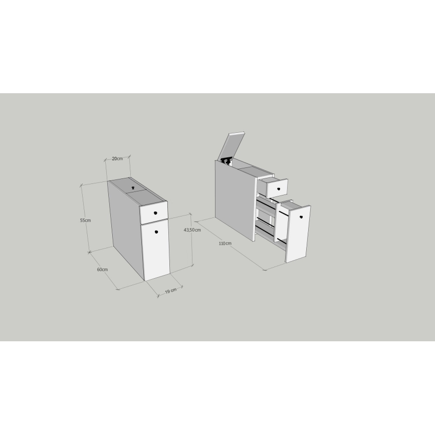 Kupatilski ormarić MELODY, dekor bežeg mermera
