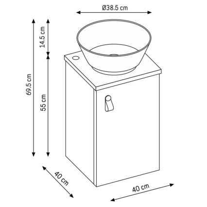 Kupatilski ormarić sa umivaonikom SOREN, beli