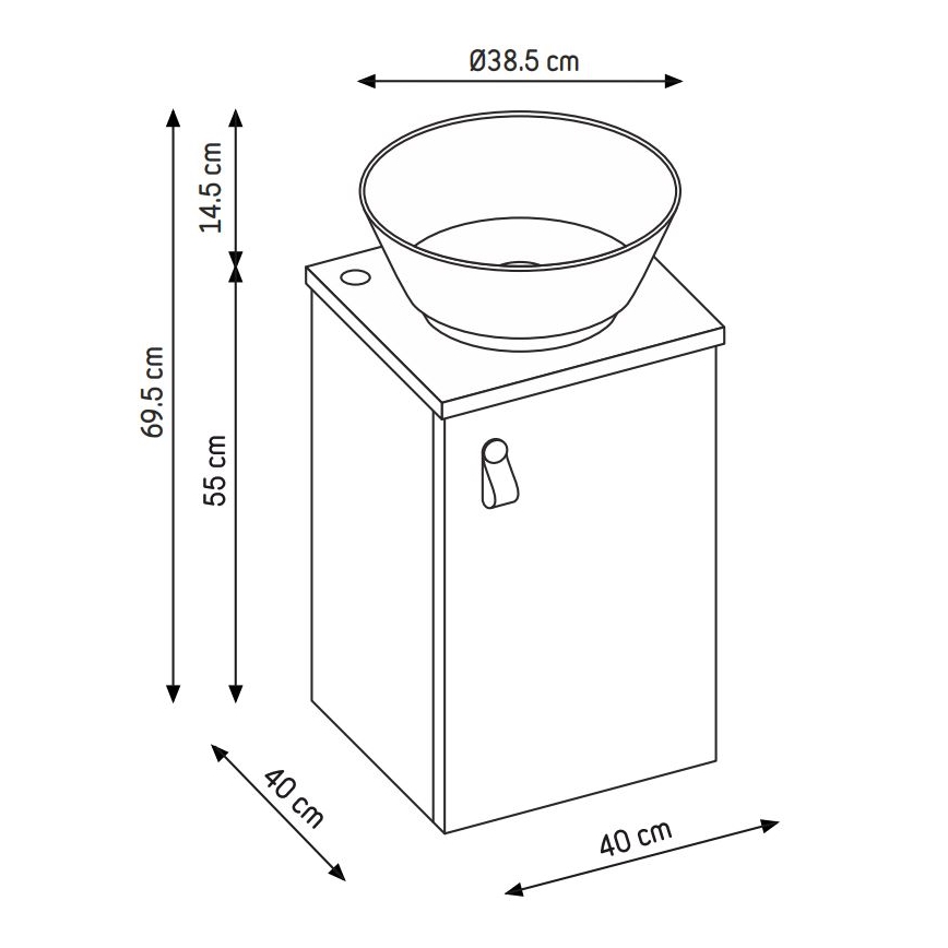 Kupatilski ormarić sa umivaonikom SOREN, sivi