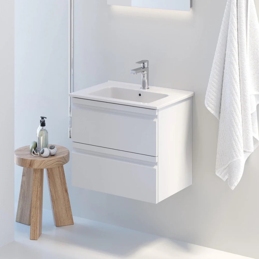 Kupatilski ormarić sa umivaonikom VIGO + LED zidno ogledalo sa pozadinskim osvetljenjem LED/10W/230V IP44 u beloj boji