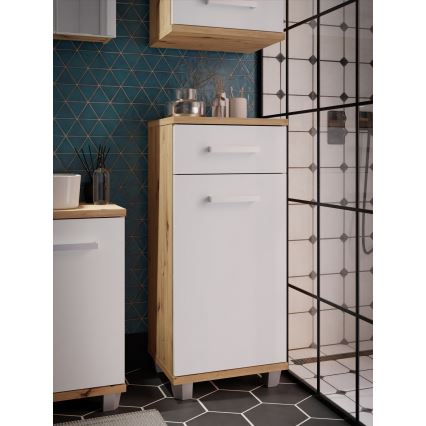 Kupatilski ormarić VENOM bela/hrast artisan