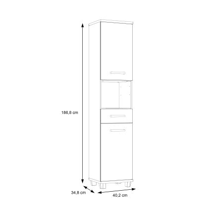 Kupatilski ormarić VENOM bela/sonoma hrast