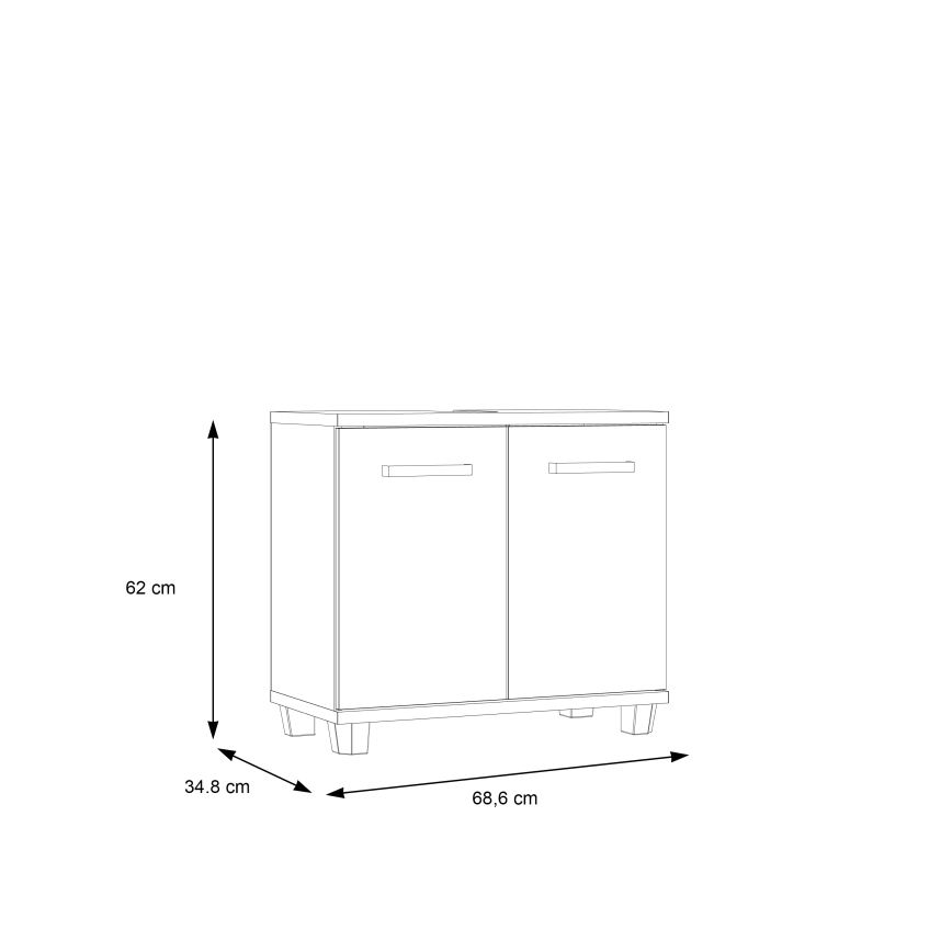 Kupatilski ormarić VENOM — bela/hrast sonoma