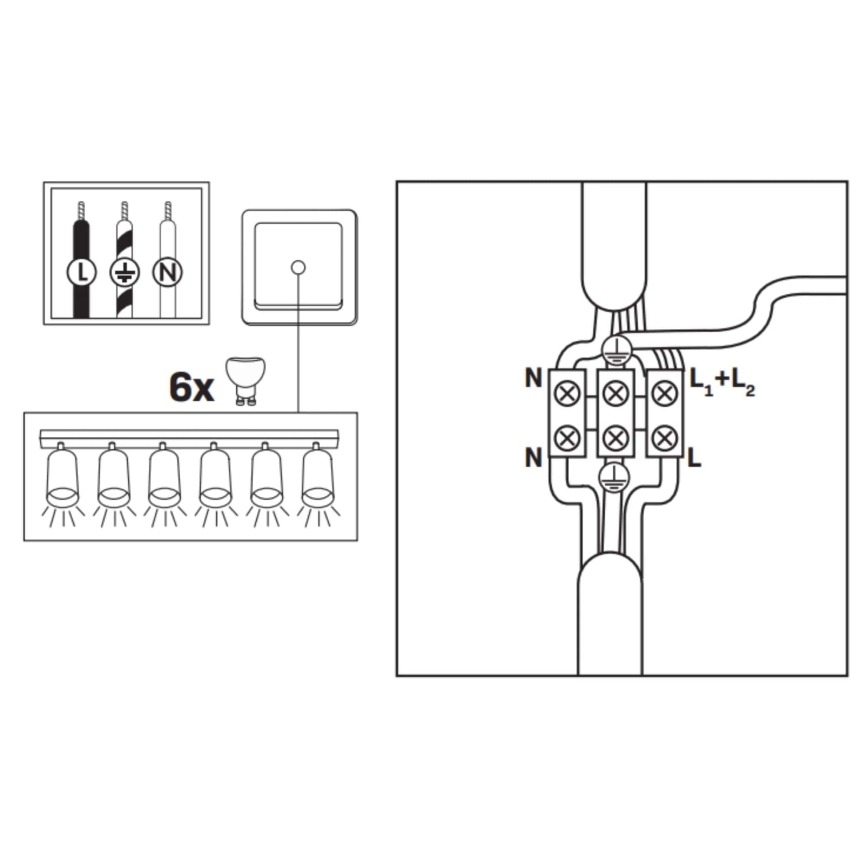 Kupatilsko spot svetlo TURYN 6xGU10/10W/230V IP44 belo