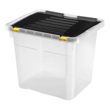 Kutija za skladištenje 36 l crna/prozirna