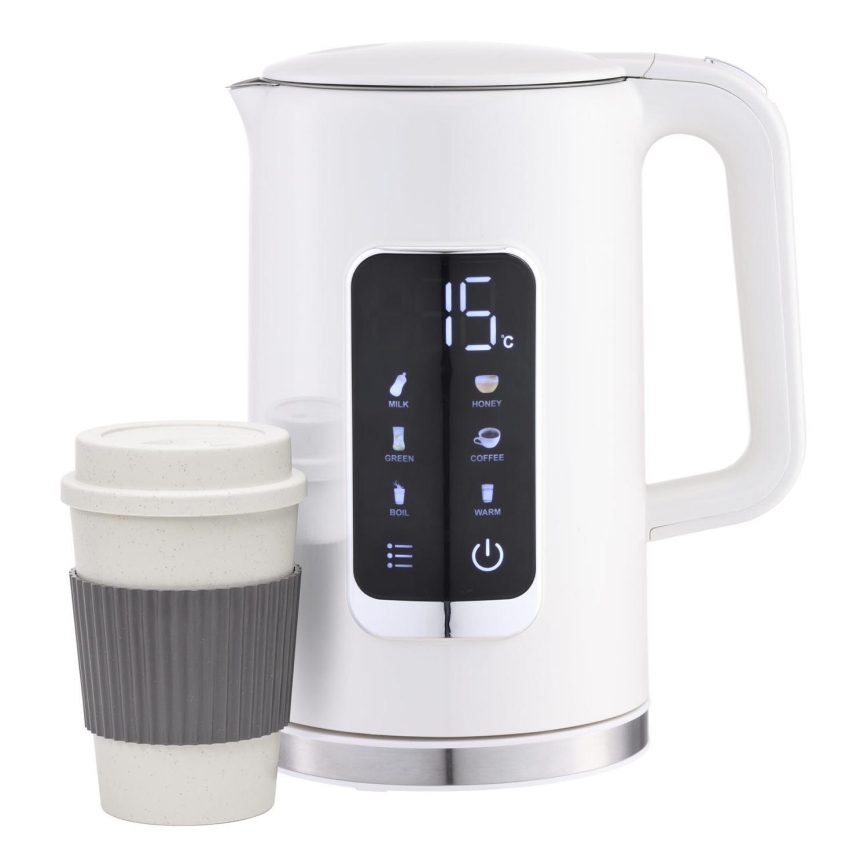 Kuvalo za vodu sa LCD ekranom 1,7 l 2200W/230V bela + putna čaša 450 ml