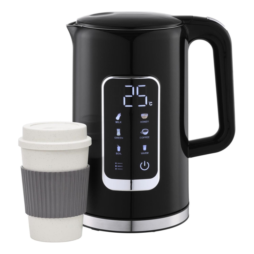 Kuvalo za vodu sa LCD ekranom 1,7 l 2200W/230V crno + putna čaša 450 ml