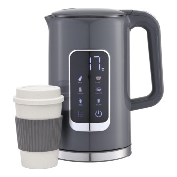 Kuvalo za vodu sa LCD ekranom 1,7 l 2200W/230V sivo + putna čaša 450 ml