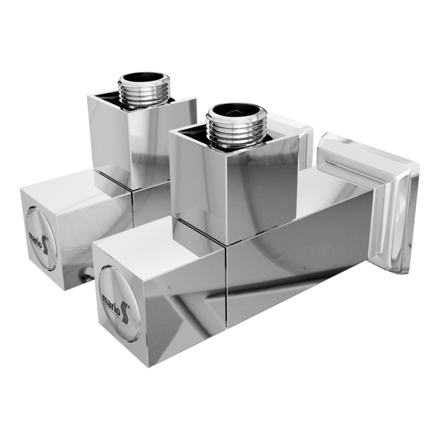 Kvadratni ugaoni regulacioni ventil, 2 kom, sjajni hrom