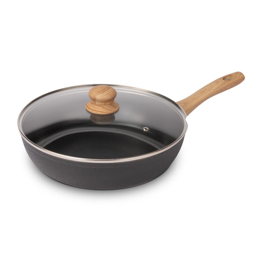 Lamart - Tiganj sa poklopcem 28 cm crno/braon