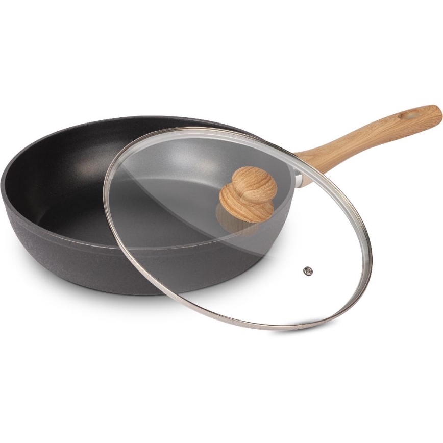 Lamart - Tiganj sa poklopcem 28 cm crno/braon